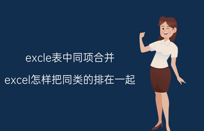 excle表中同项合并 excel怎样把同类的排在一起？